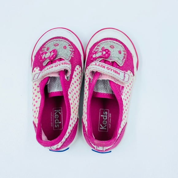 Keds Shoes Keds Hello Kitty Glitter Velcro Sneaker 55 Toddler Euc Poshmark